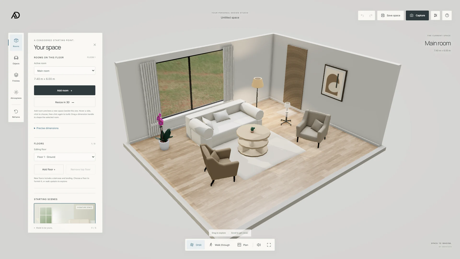 SPACE configuration concept: 3D room planner